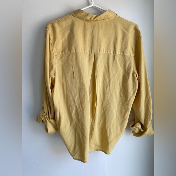 THREAD + SUPPLY Tie Front Long Sleeved Mustard Yellow Shirt Size Large - Picture 6 of 12